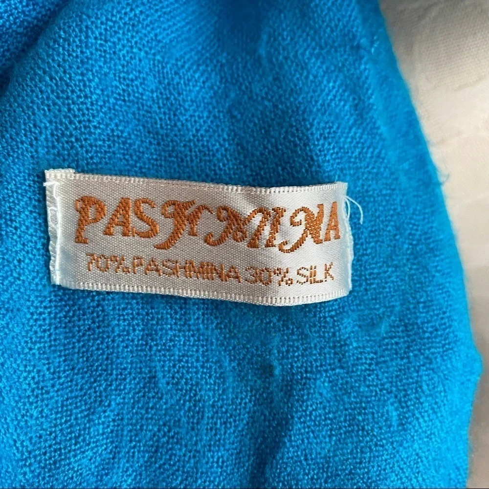 Pashmina Fringe Scarf Aqua